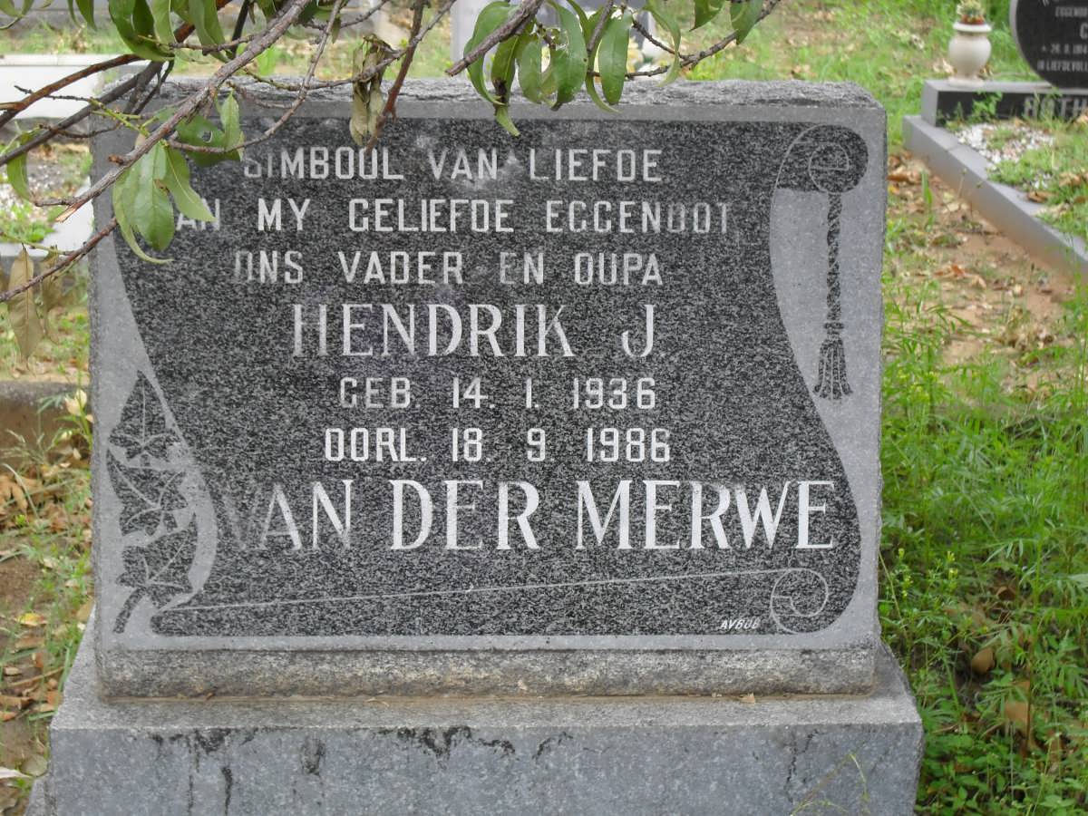 MERWE Hendrik J., van der 1936-1986