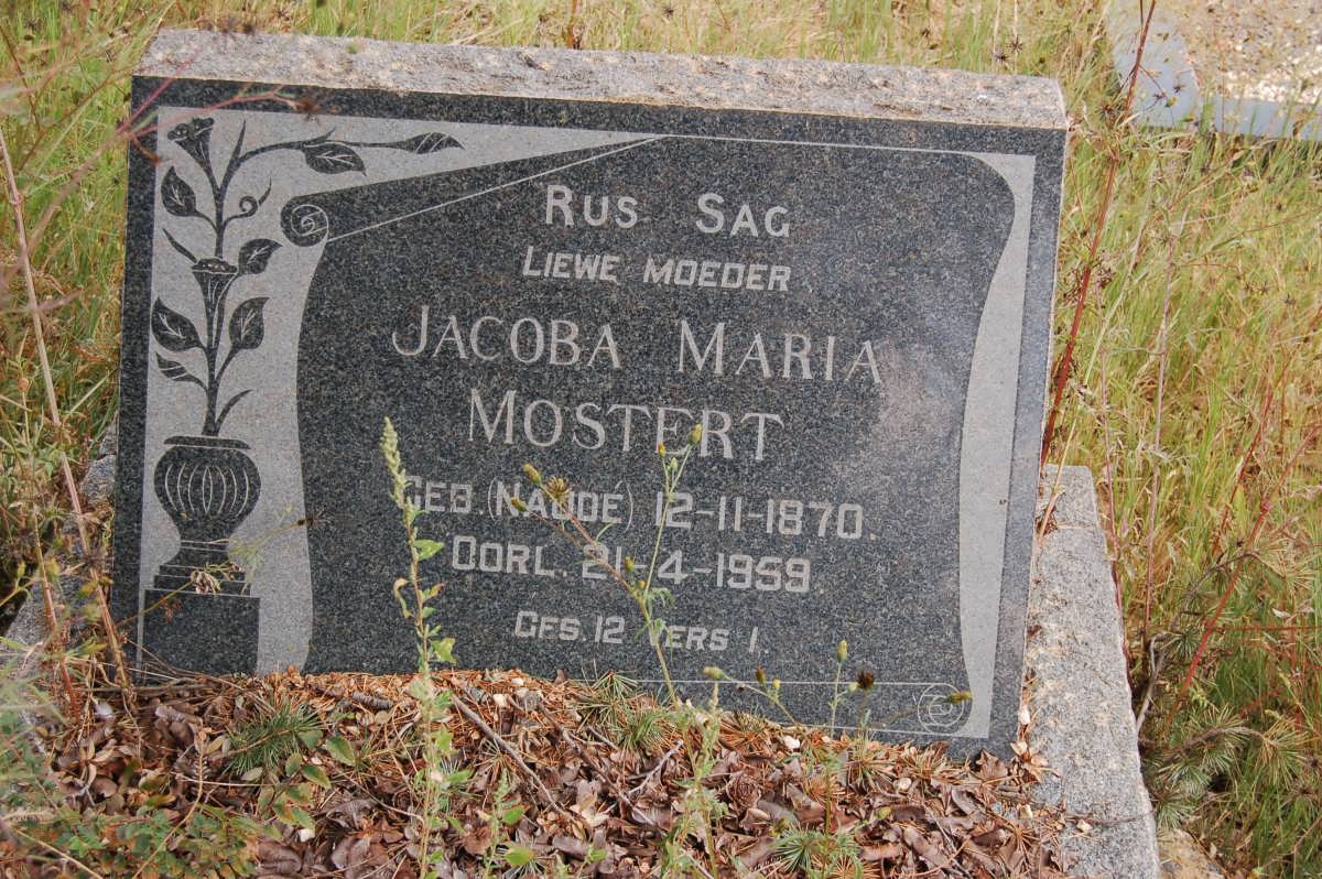 MOSTERT Jacoba Maria nee NAUDé 1870-1959