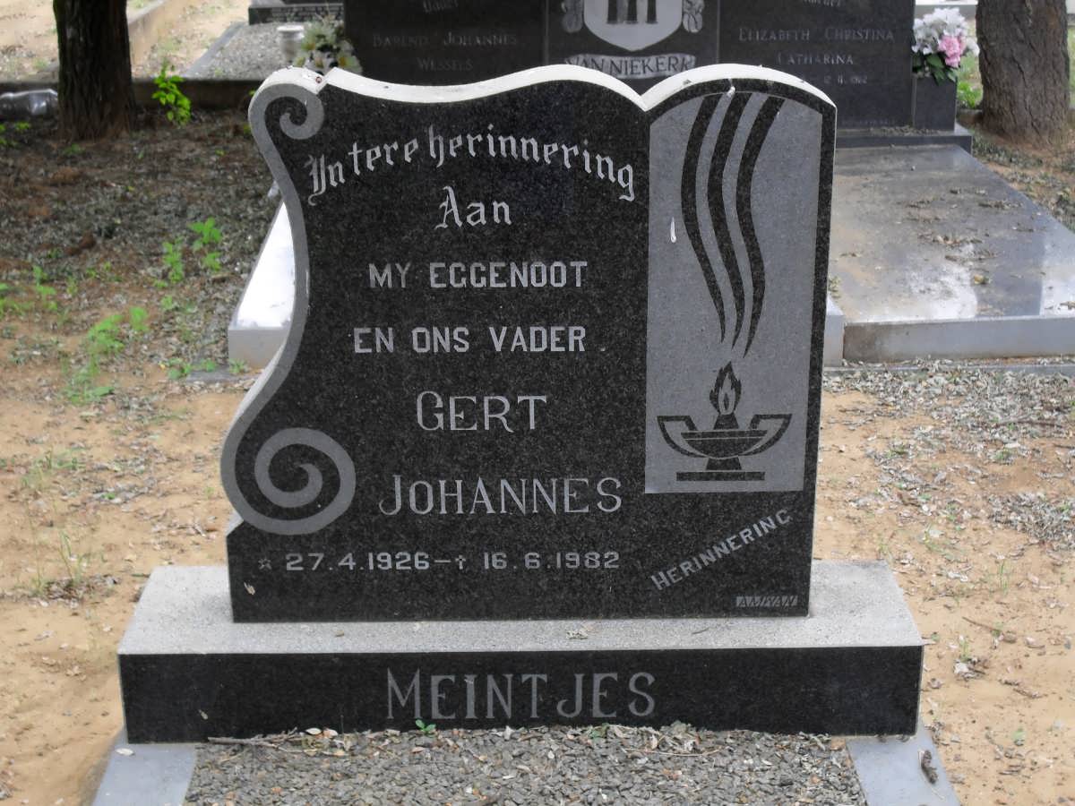 MEINTJES Gert Johannes 1926-1982