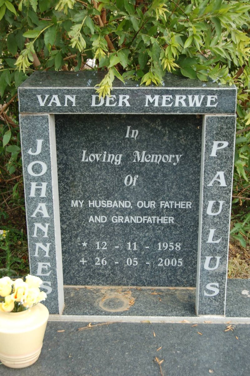 MERWE Johannes Paulus, van der 1958-2005
