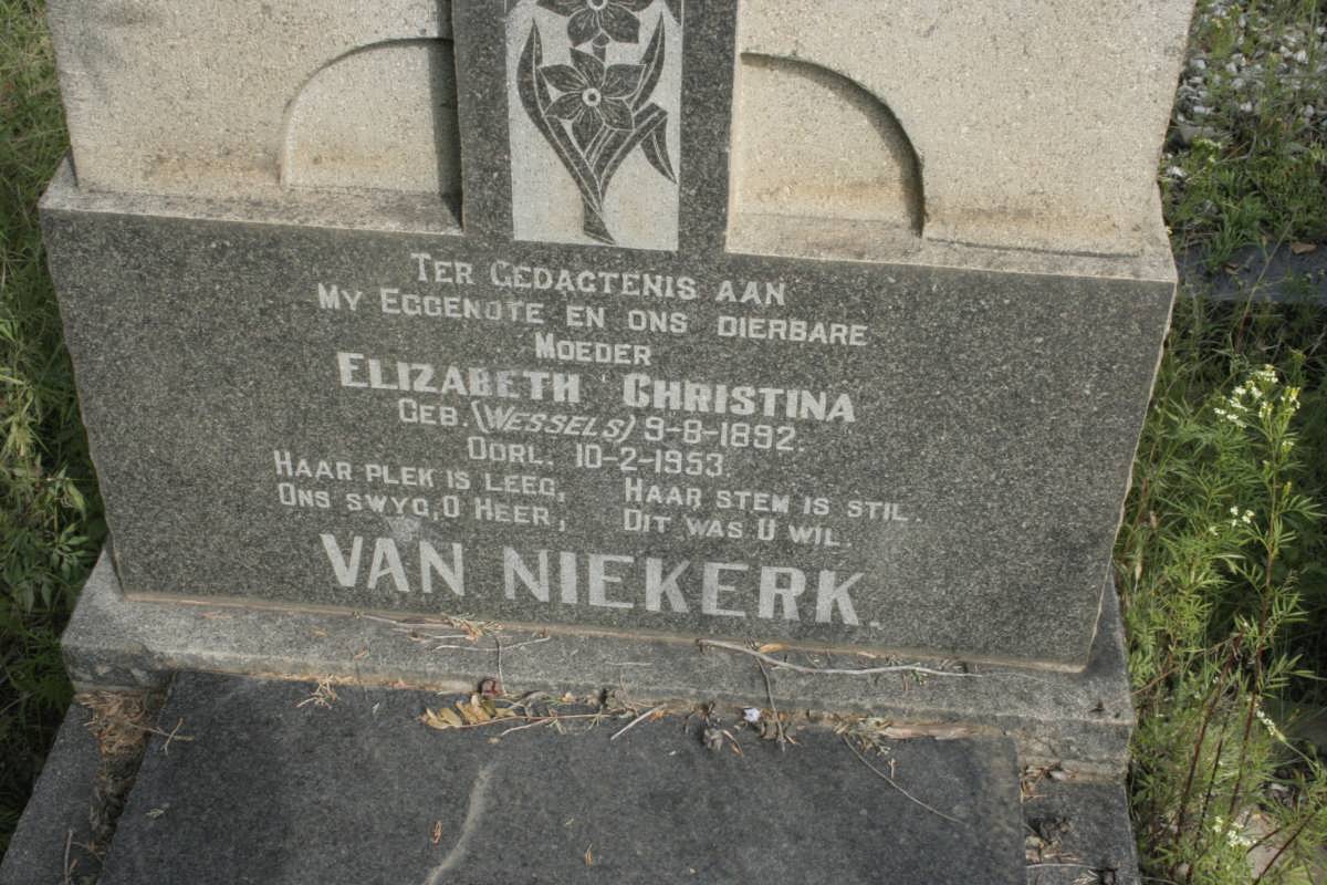 NIEKERK Elizabeth Christina, van nee WESSELS 1892-1953