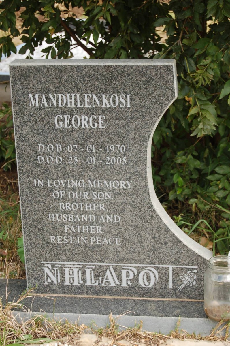 NHLAPO Mandhlenkosi George 1970-2005