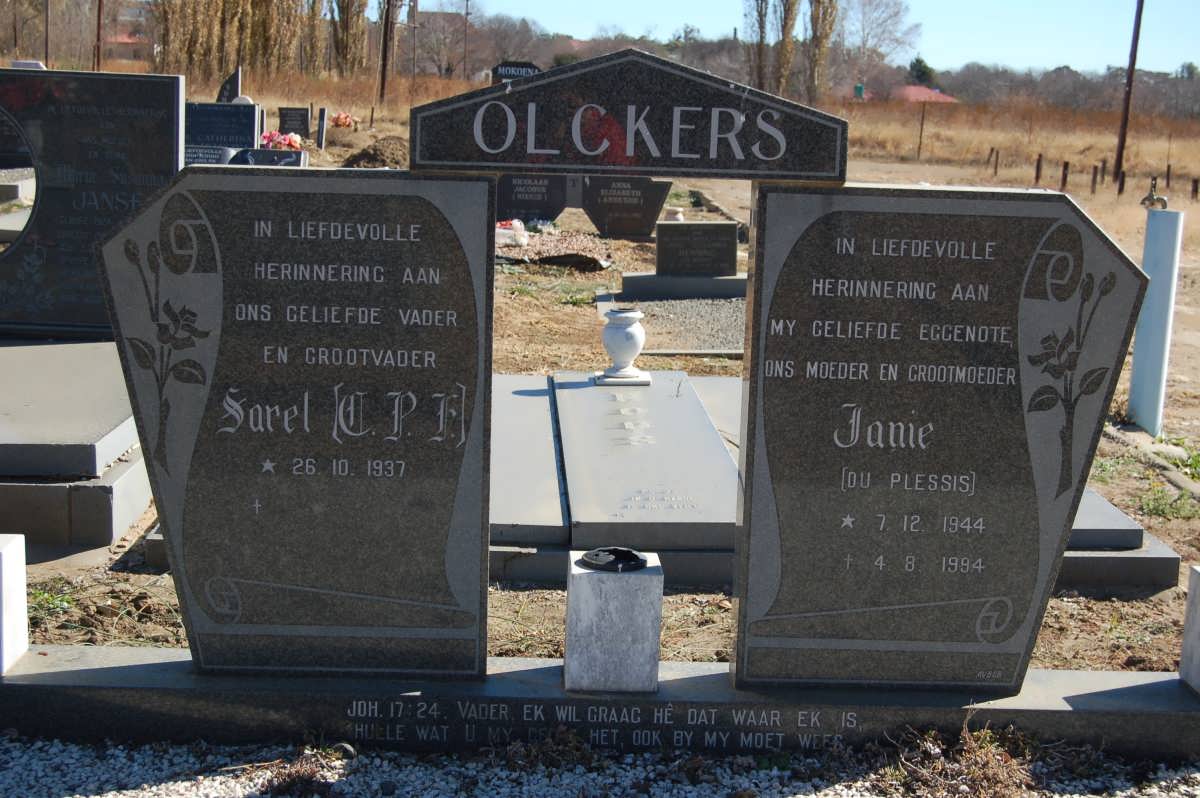 OLCKERS C.P.E. 1937 &amp; Janie DU PLESSIS 1944-1994