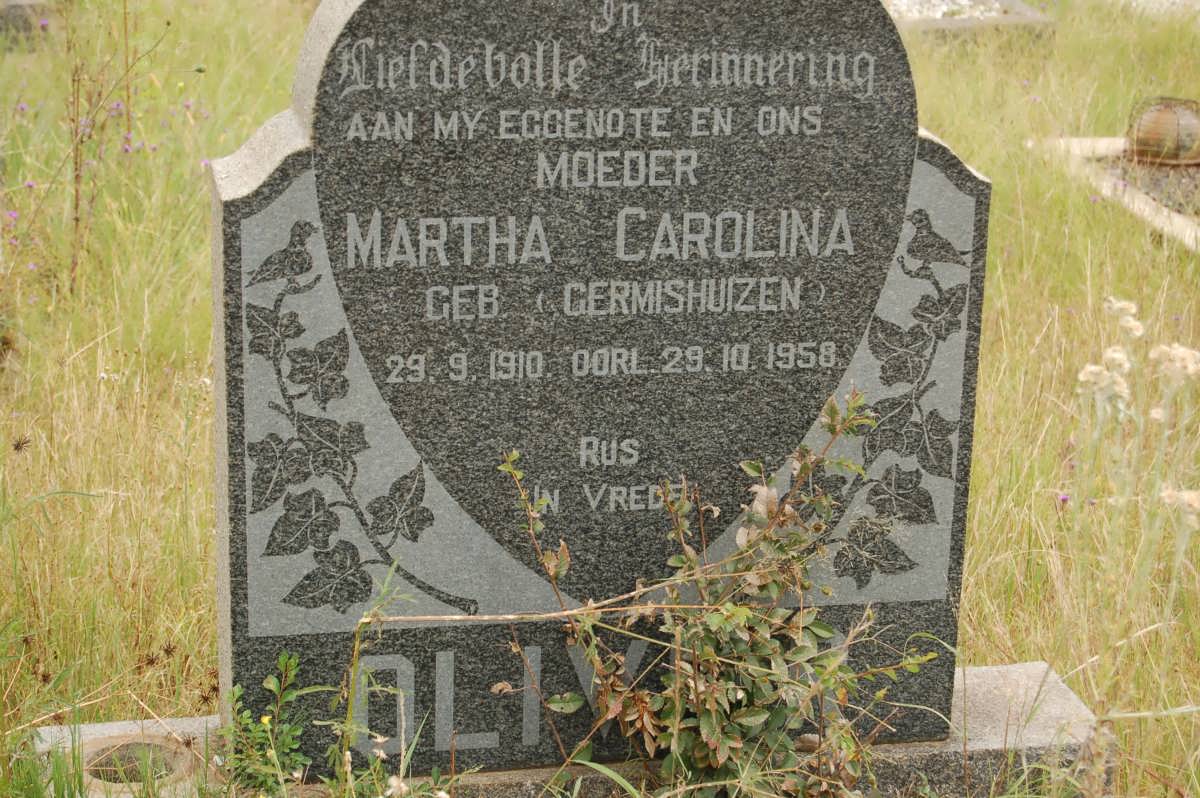 OLIVIER Martha Carolina nee GERMISHUIZEN 1910-1958