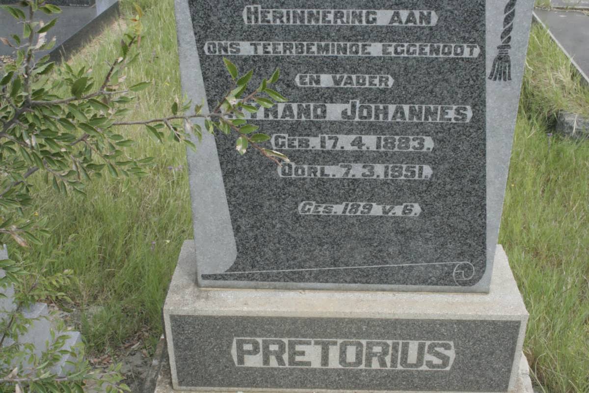 PRETORIUS Wynand Johannes 1883-1951