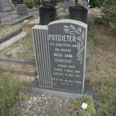 POTGIETER Maria Anna Gerbrecht nee KRIEK 1889-1975