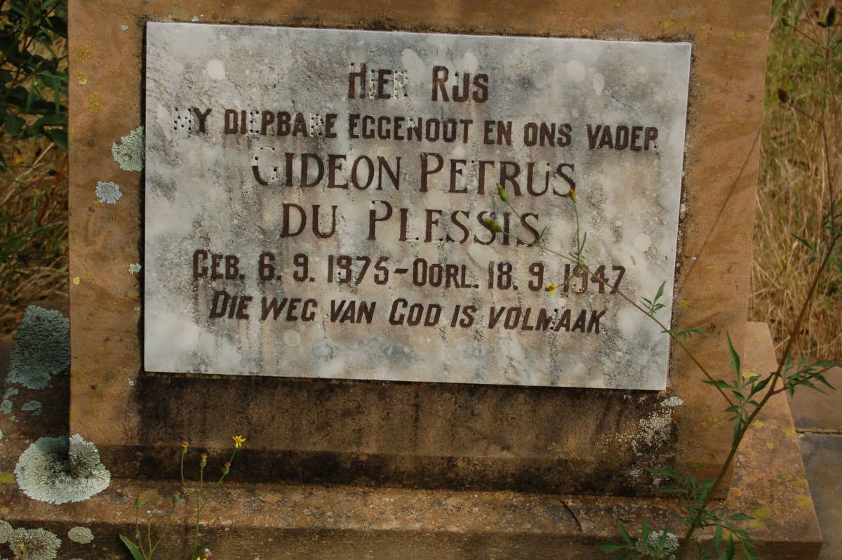 PLESSIS Gideon Petrus, du 1875-1947