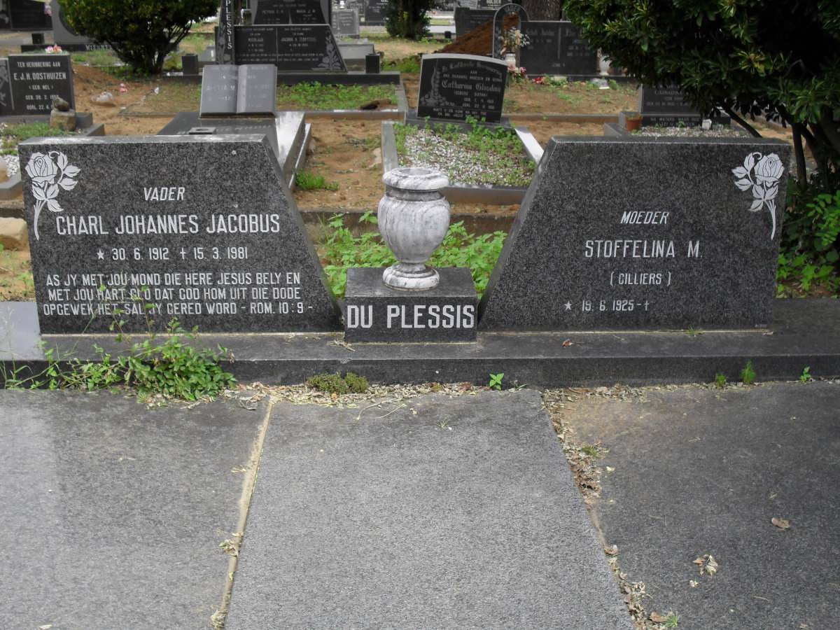 PLESSIS Charl Johannes Jacobus, du 1912-1981 &amp; Stoffelina M. CILLIERS 1925-