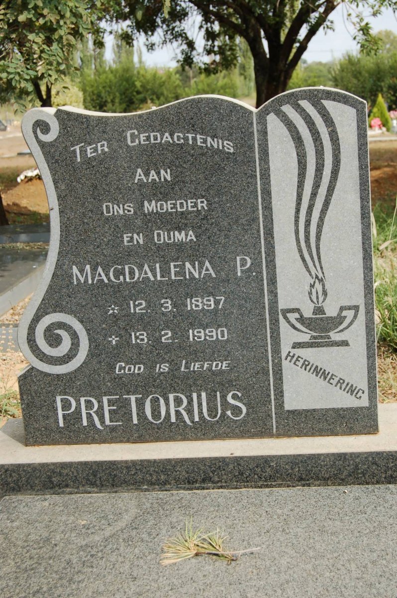 PRETORIUS Magdalena P. 1897-1990