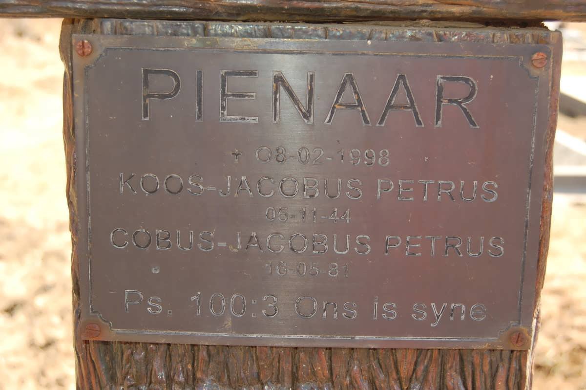 PIENAAR Koos Jacobus Petrus -1998 :: PIENAAR Cobus Jacobus Petrus 1944-1981