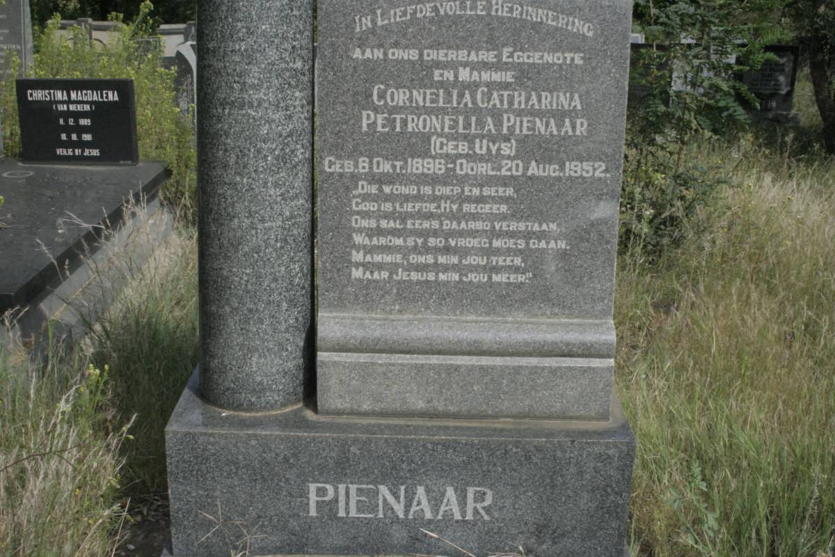 PIENAAR Cornelia Catharina Petronella nee UYS 1896-1952