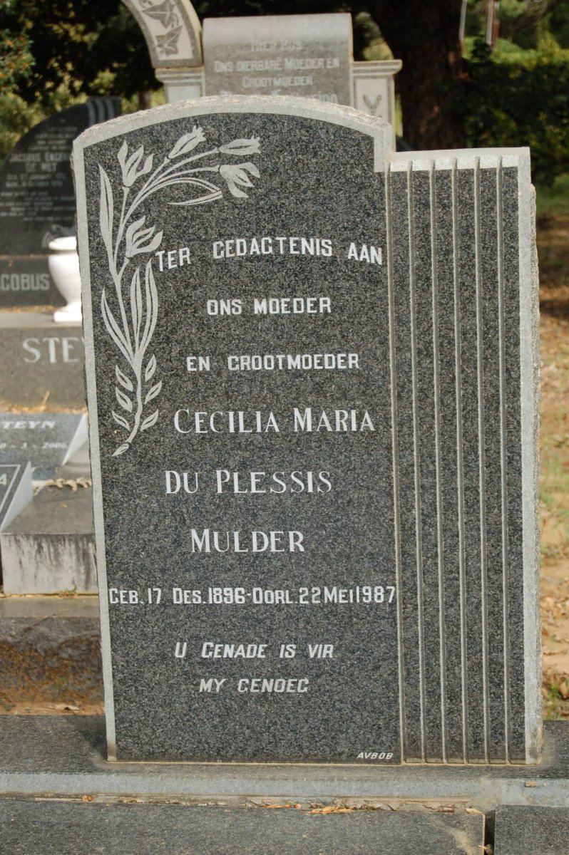 PLESSIS Cecilia Maria, du nee MULDER 1896-1987