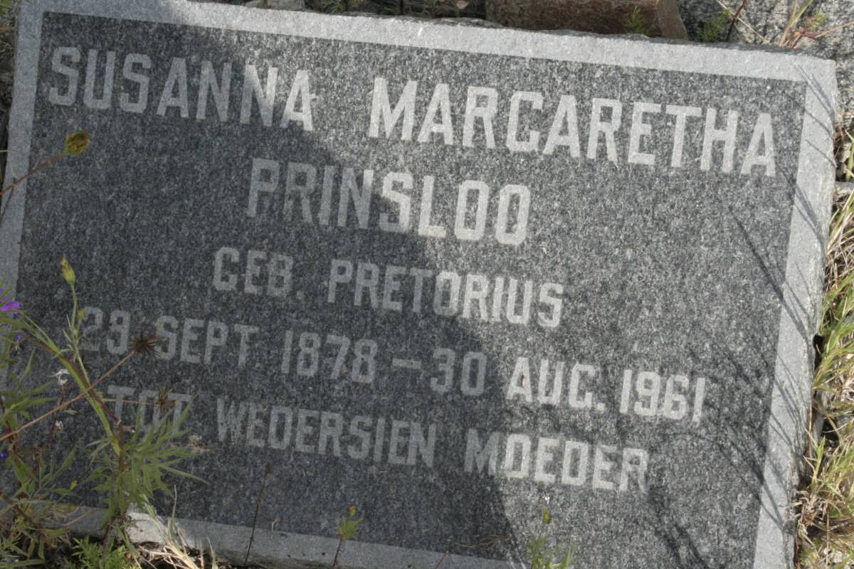 PRINSLOO Susanna Margaretha nee PRETORIUS 1878-1961