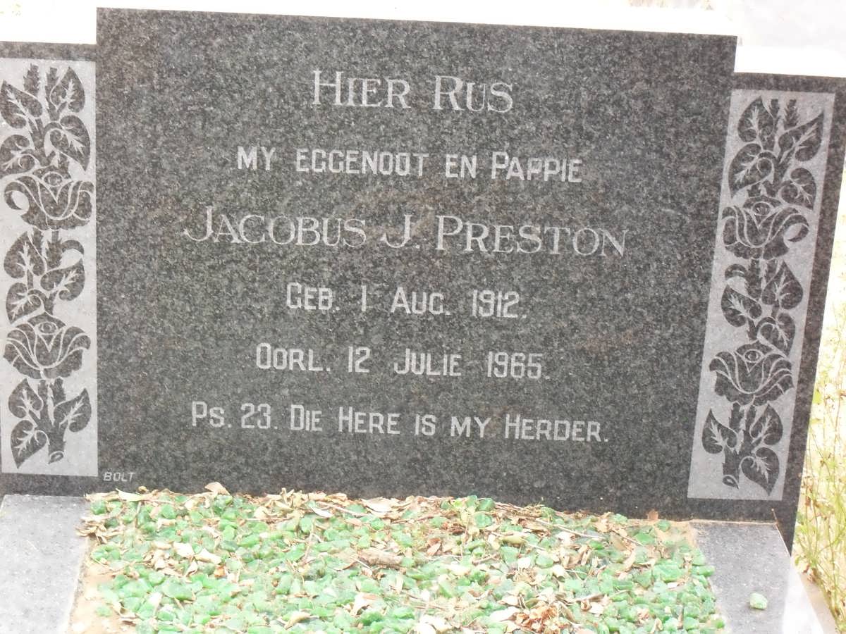 PRESTON Jacobus J. 1912-1965