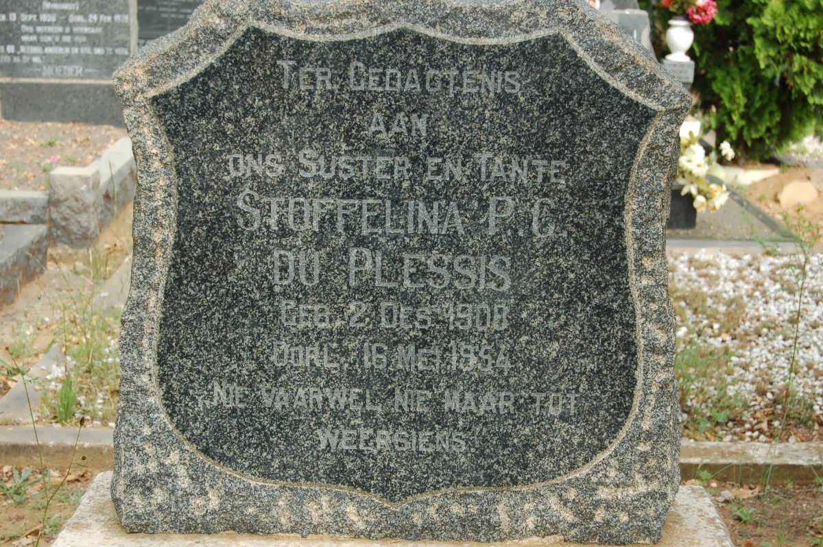 PLESSIS Stoffelina P.C., du 1908-1954