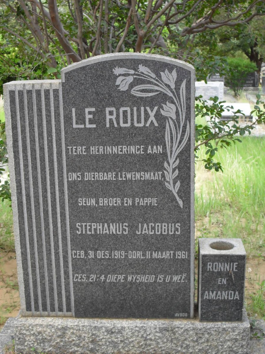 ROUX Stephanus Jacobus, le 1919-1961