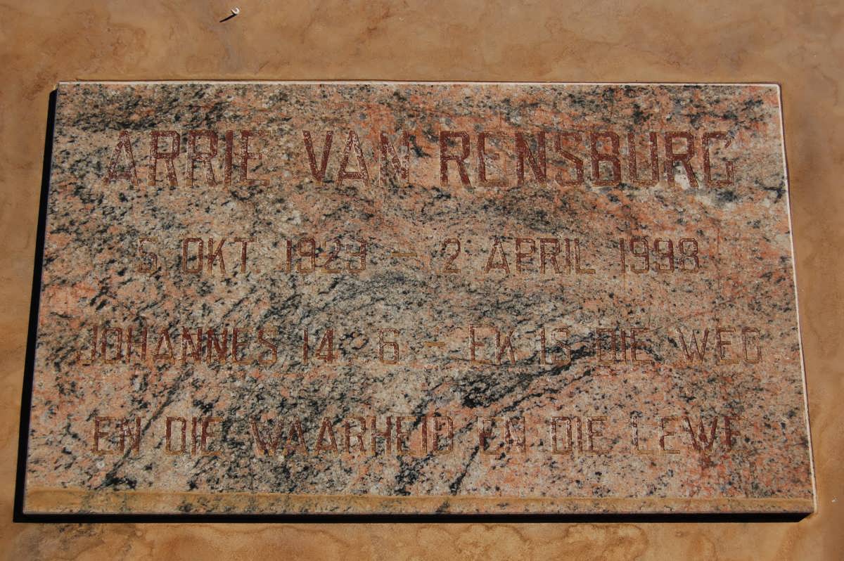 RENSBURG Arrie, van 1929-1998