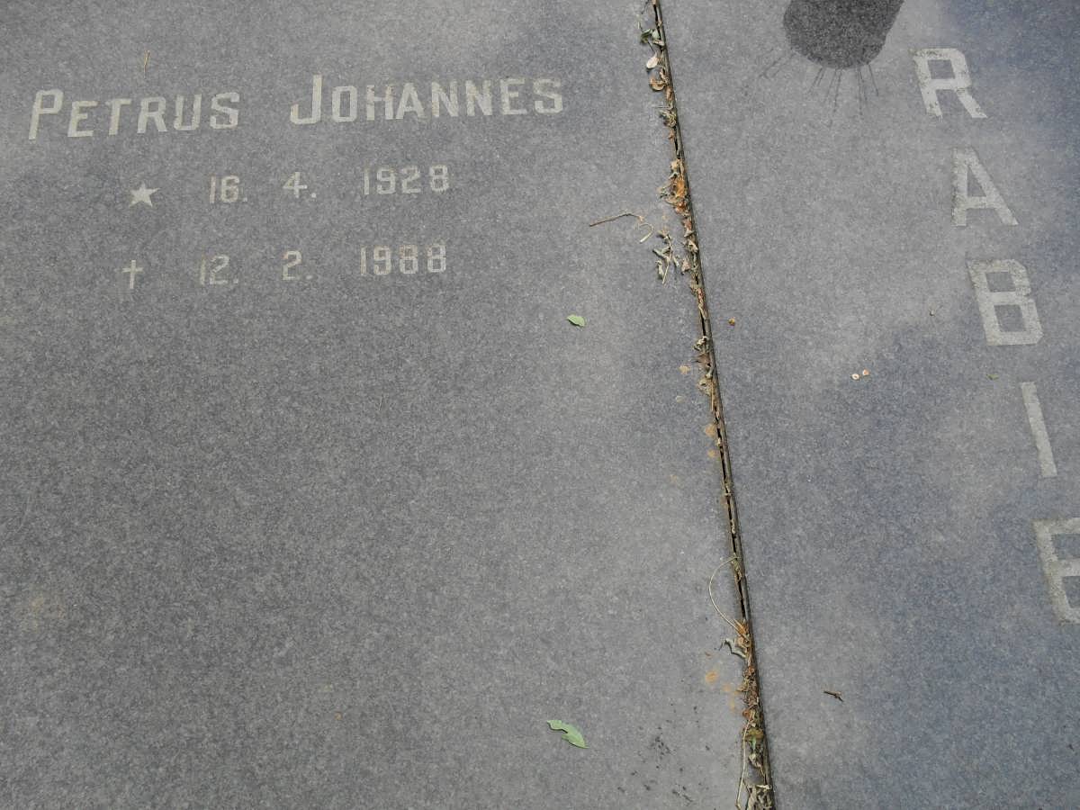 RABIE Petrus Johannes 1928-1988 &amp; Anna Maria 1933-