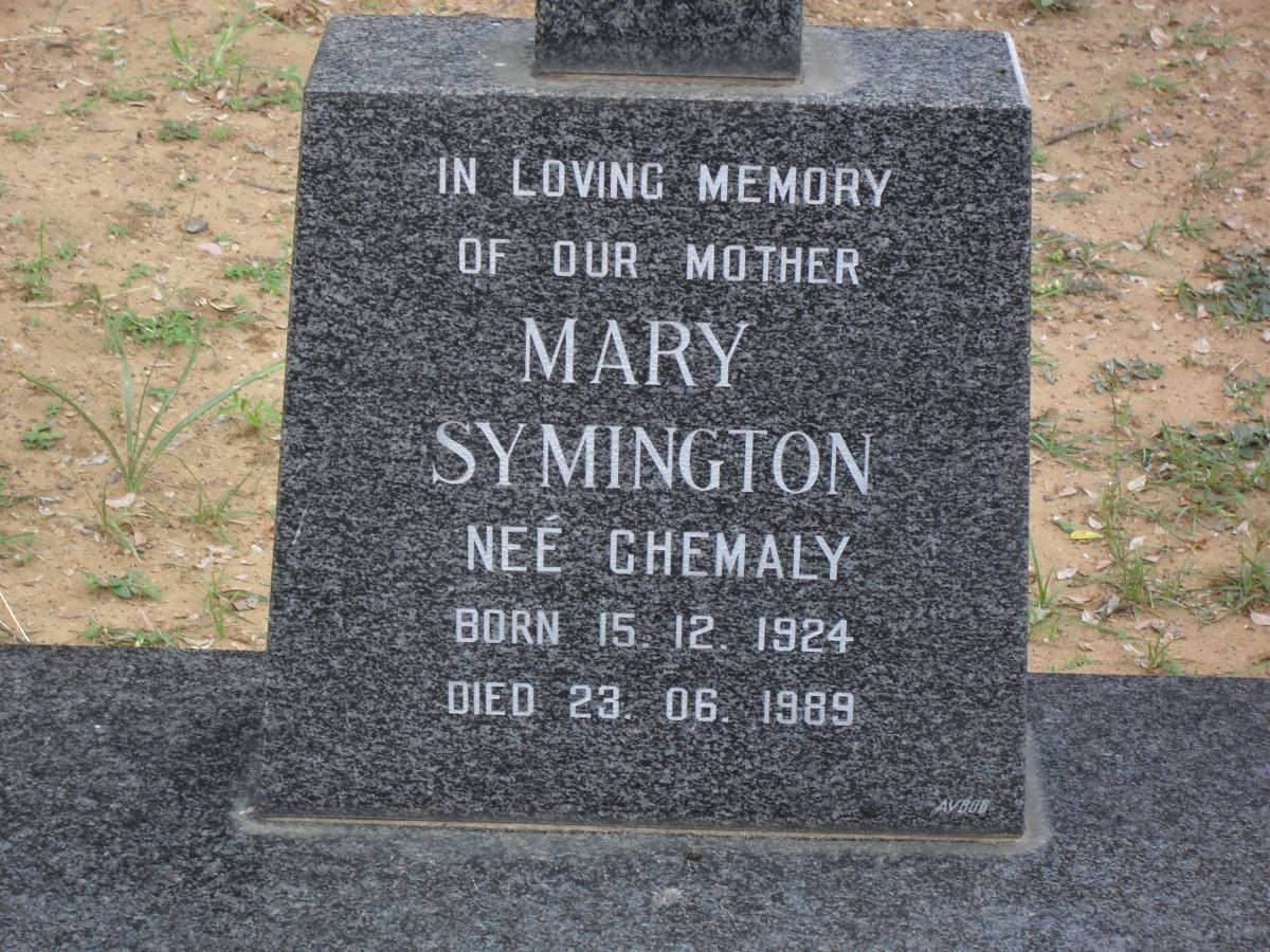 SYMINGTON Mary nee CHEMALY 1924-1989