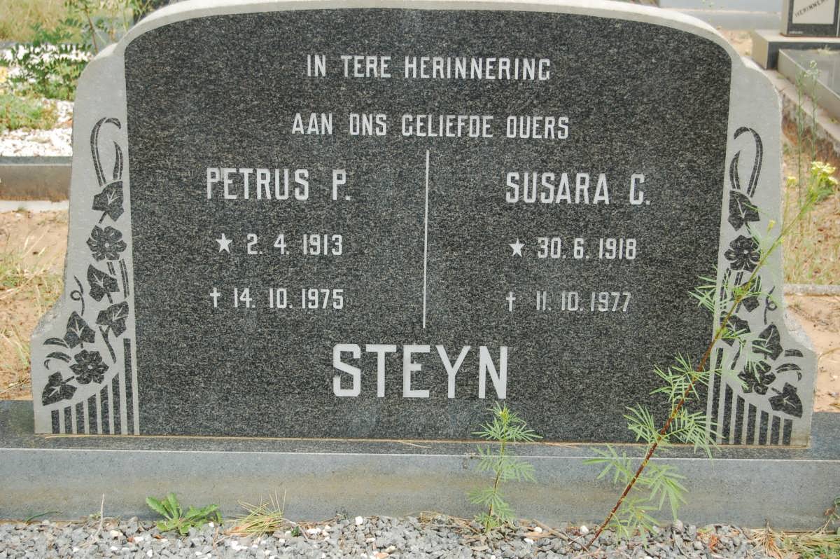 STEYN Petrus P. 1913-1975 &amp; Susara C. 1918-1977