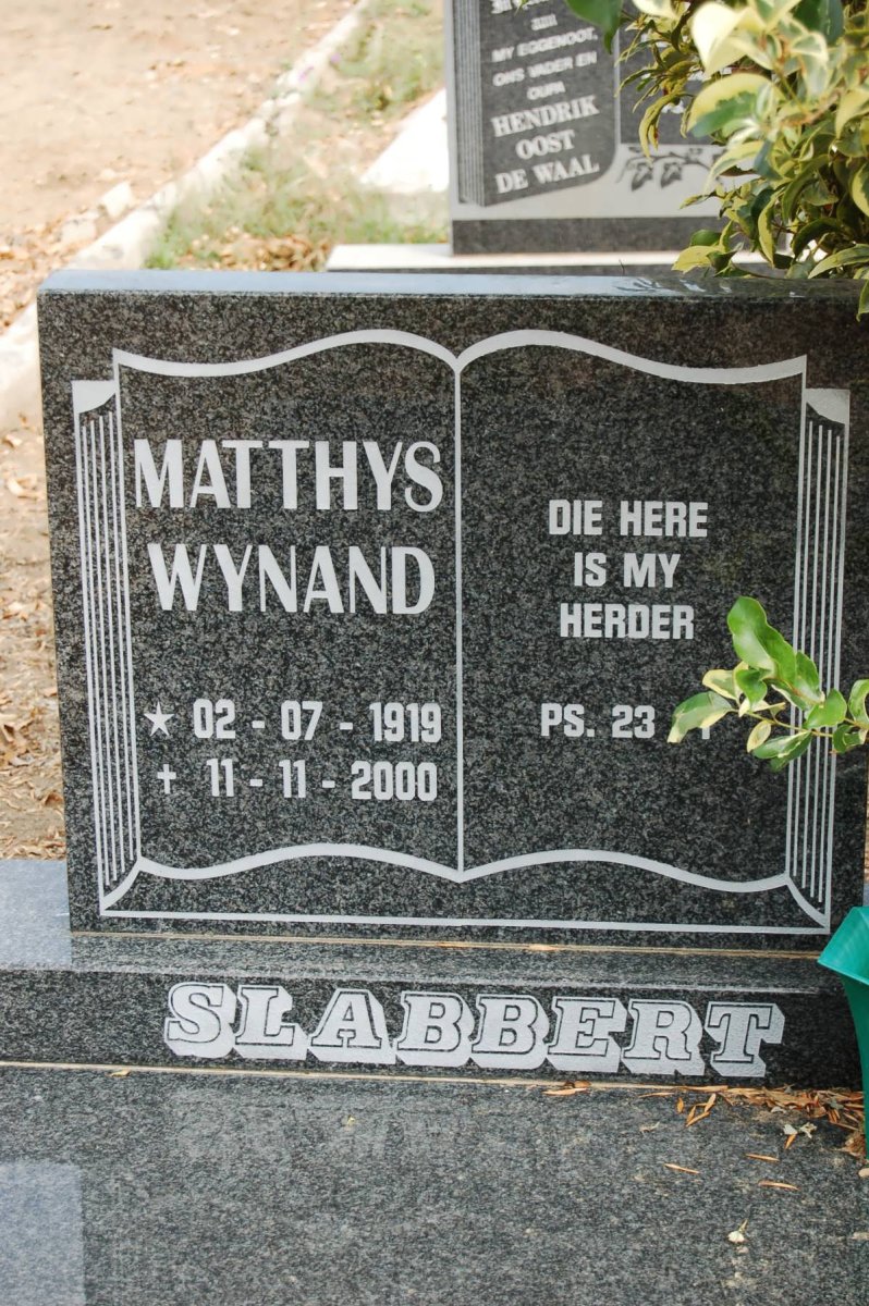 SLABBERT Matthys Wynand 1919-2000 &amp; Johanna Susanna 1927-2004