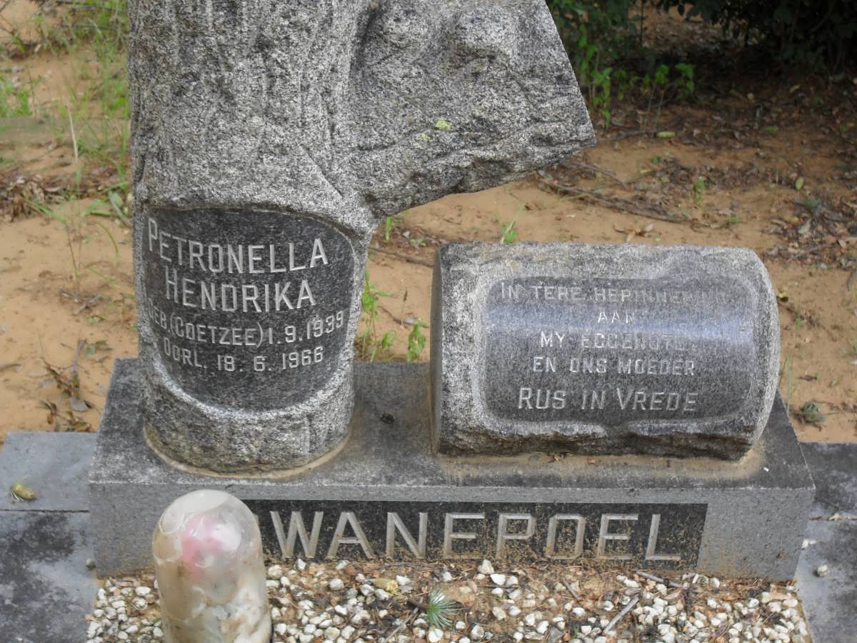SWANEPOEL Petonella Hendrika nee COETZEE 1939-1966