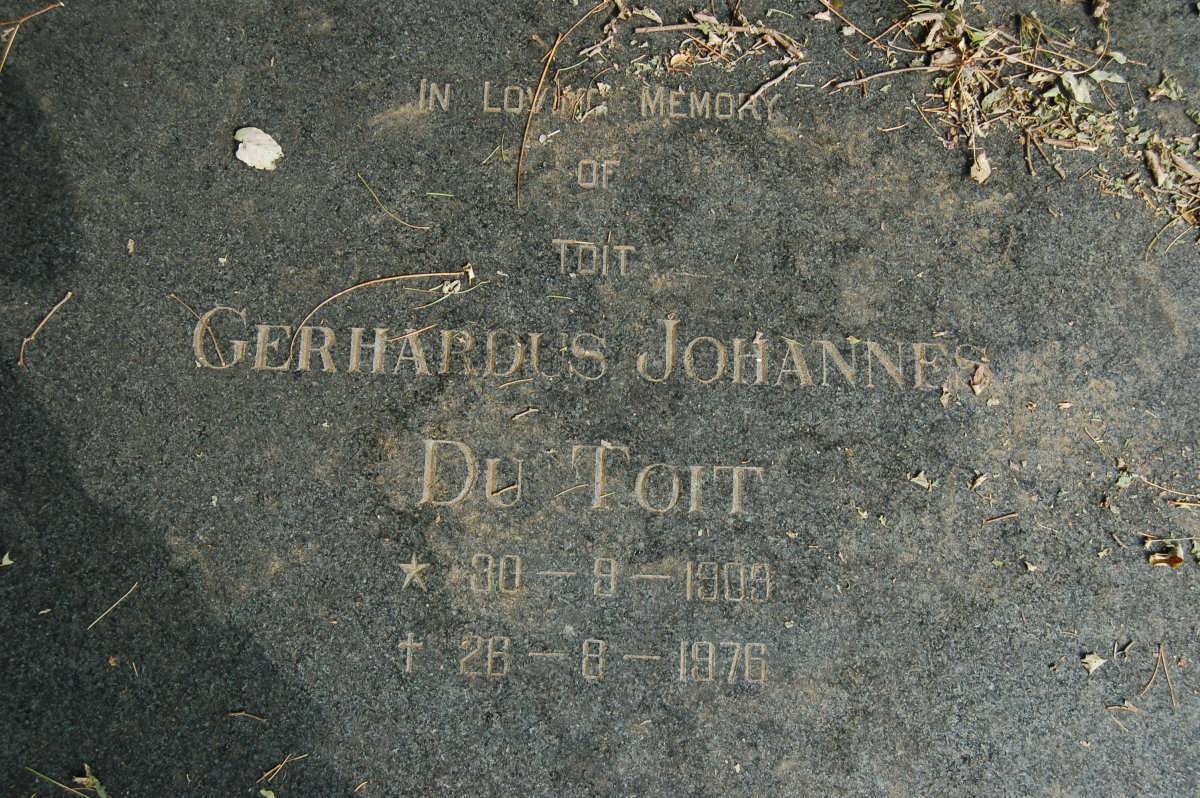 TOIT Gerhardus Johannes, du 1909-1976