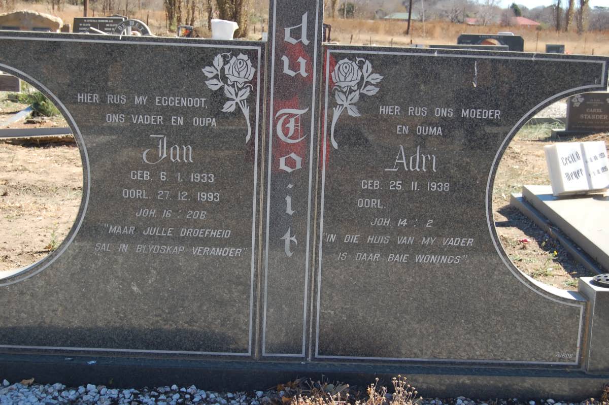 TOIT Jan, du 1933-1993 &amp; Adri 1938-