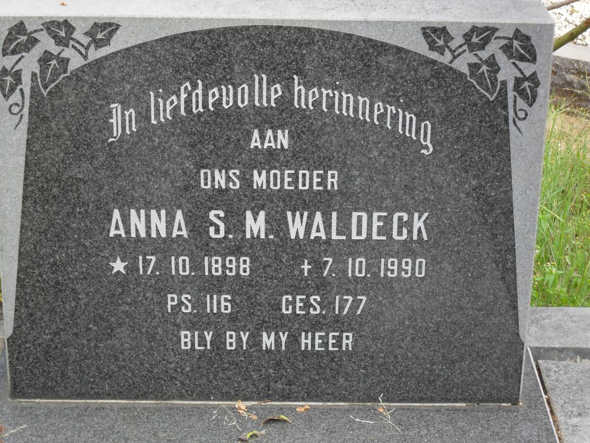 WALDECK Anna S.M. 1898-1990