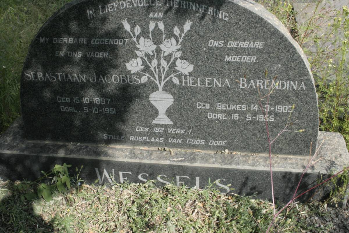WESSELS Sebastian Jacobus 1897-1951 &amp; Helena Barendina BEUKES 1903-1955
