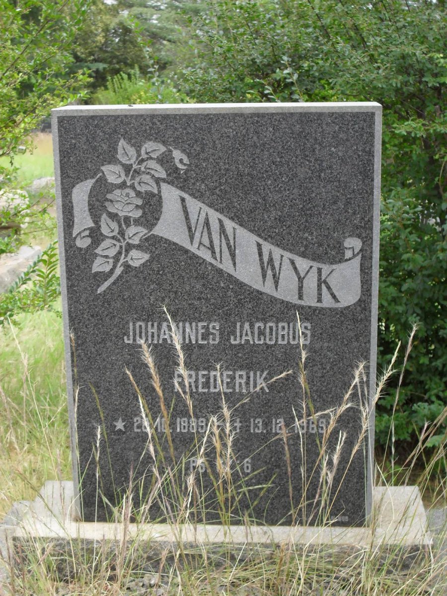 WYK Johannes Jacobus Frederik, van 1889-1989