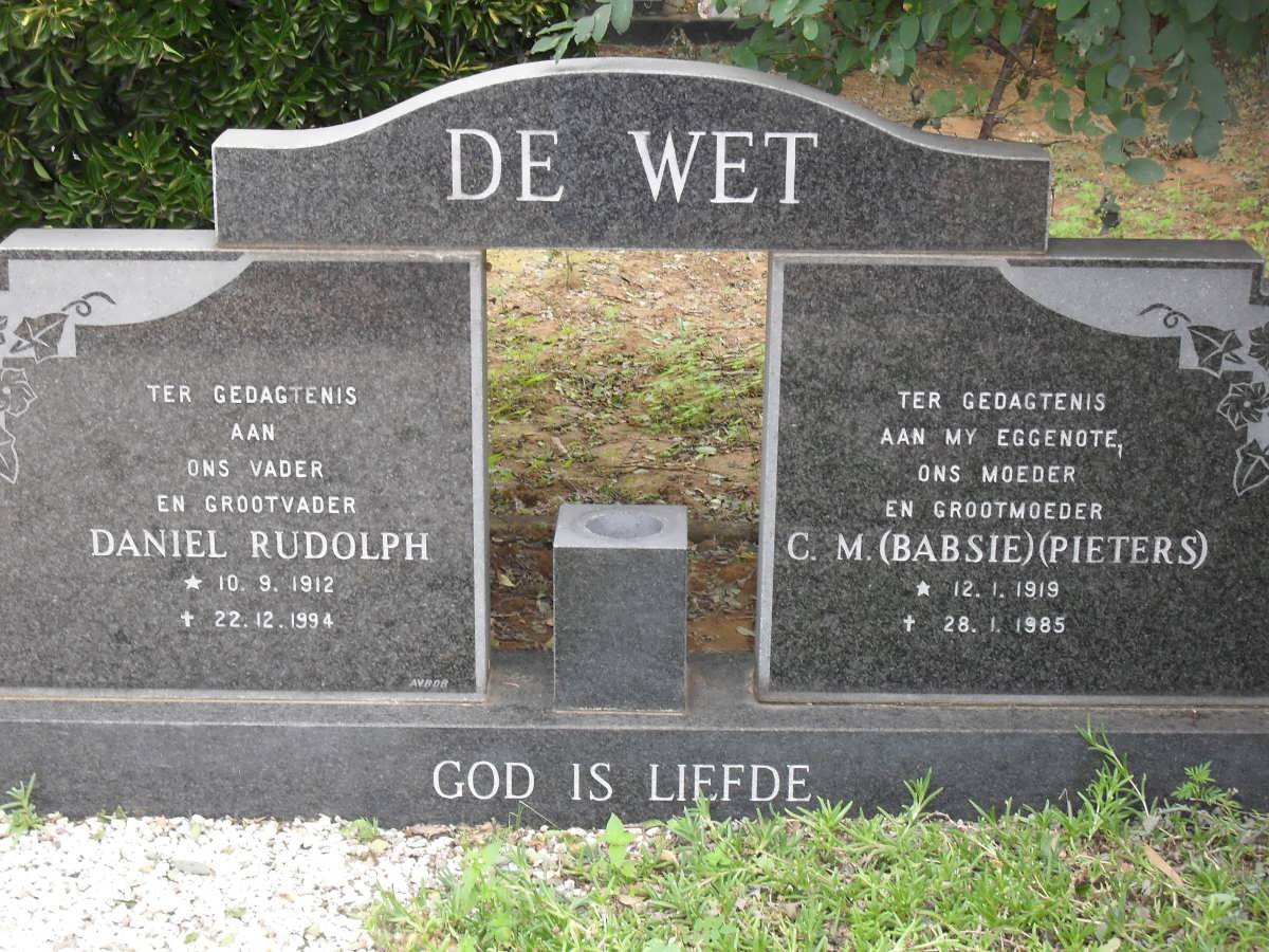 WET Daniel Rudolph, de 1912-1994 &amp; C.M. PIETERS 1919-1985