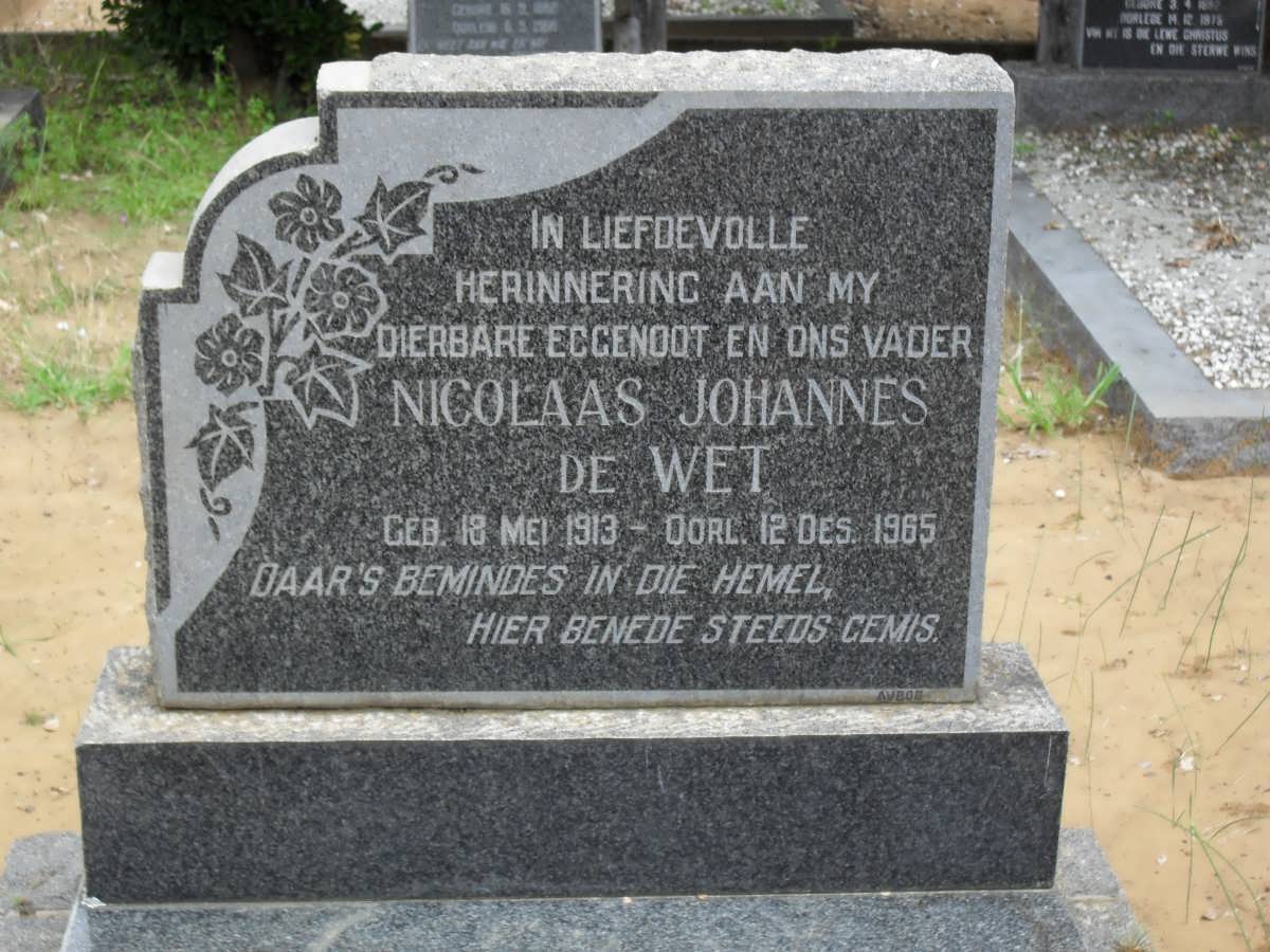 WET Nicolaas Johannes, de 1913-1965