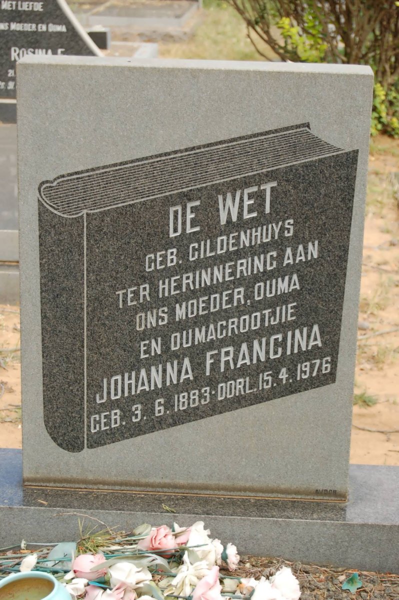 WET Johanna Francina, de 1883-1976