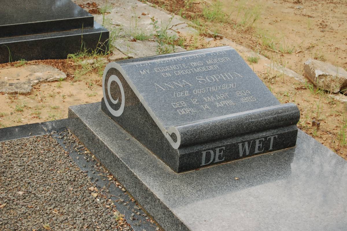 WET Anna Sophia, de nee OOSTHUYSEN 1904-1985