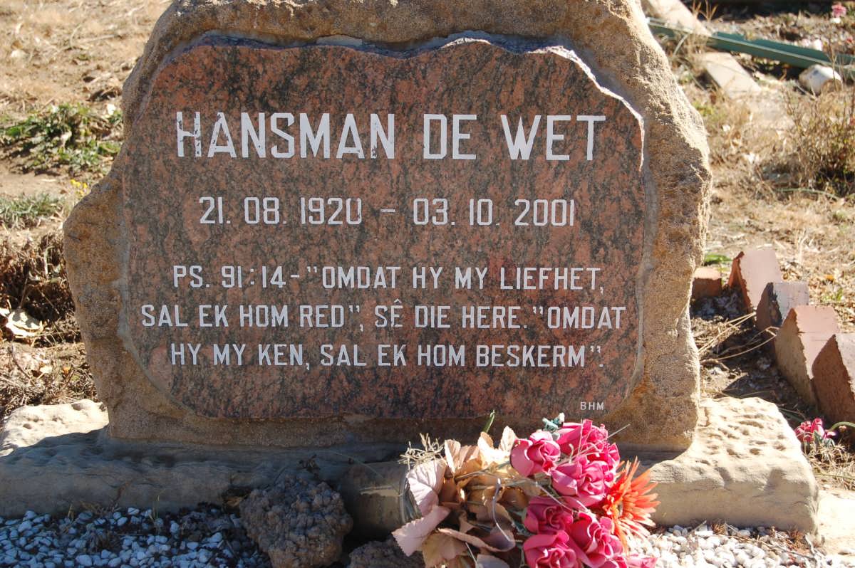WET Hansman, de 1920-2001