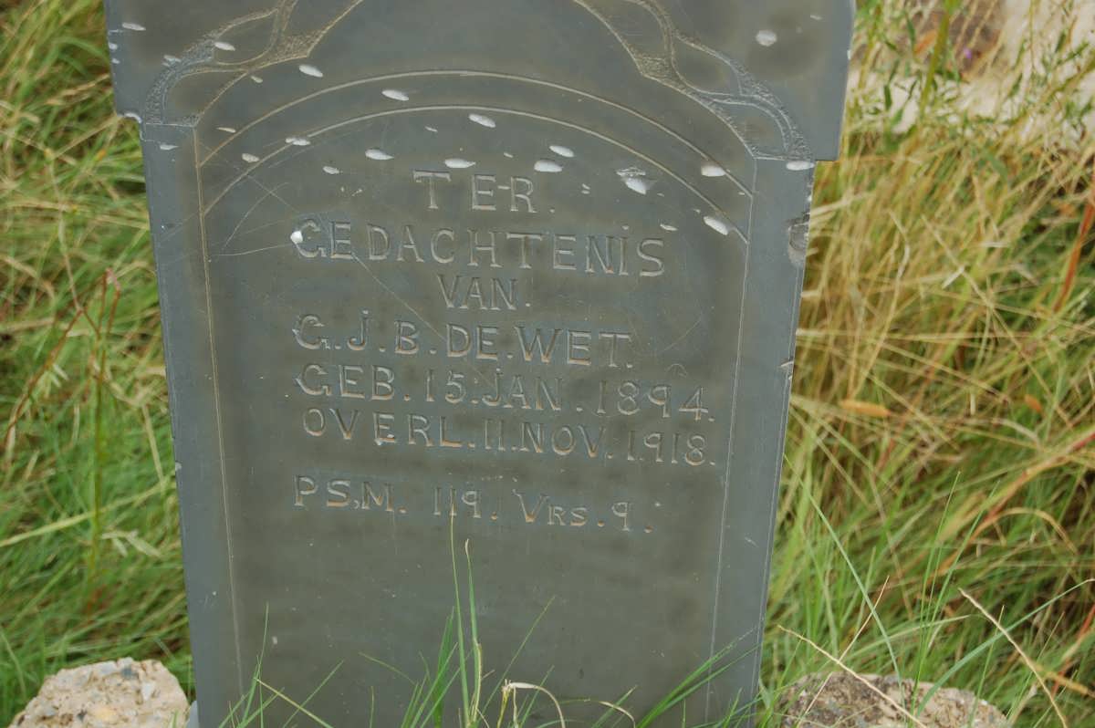 WET G.J.B., de 1894-1918
