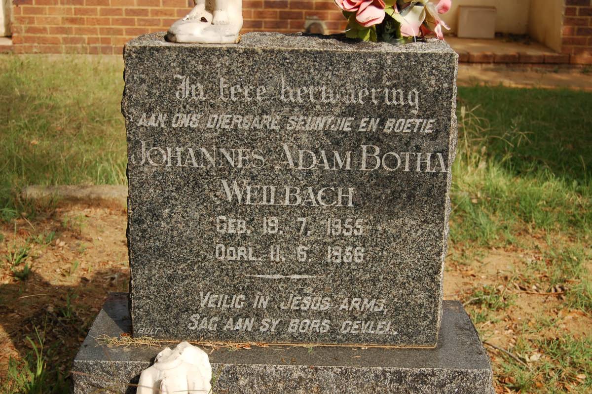 WEILBACH Johannes Adam Botha 1955-1956