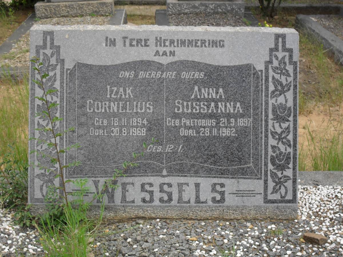 WESSELS Izak Cornelius 1894-1968 &amp; Anna Sussanna PRETORIUS 1897-1962