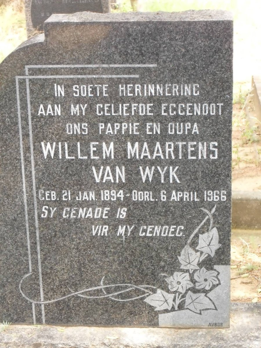 WYK Willem Maartens, van 1894-1966