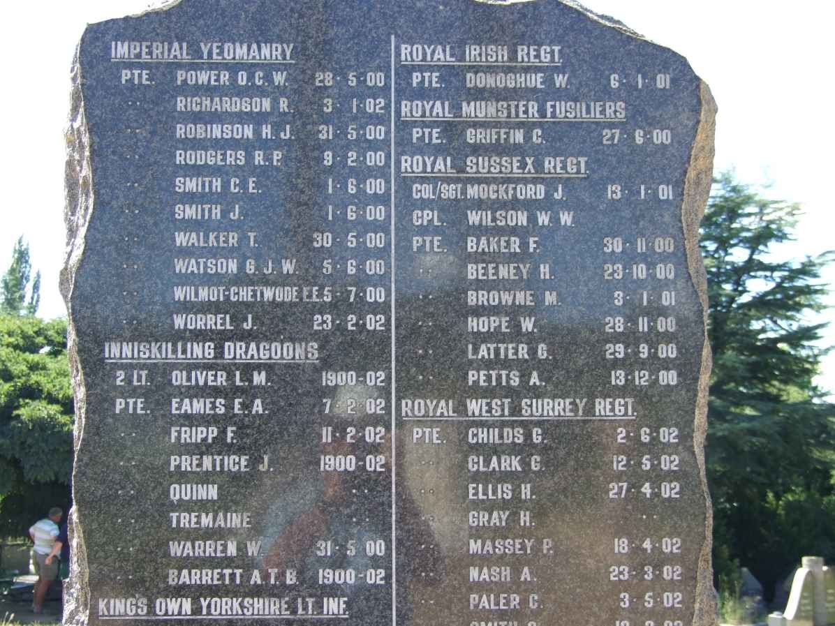 4. Memorial for British Soldiers originally buried at Yeomanry Kopje &amp; Lindley