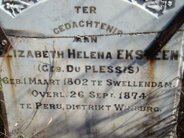 EKSTEEN Elizabeth Helena nee DU PLESSIS 1802-1874