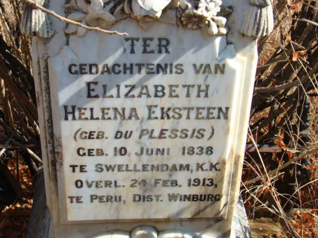 EKSTEEN Elizabeth Helena nee DU PLESSIS 1838-1913