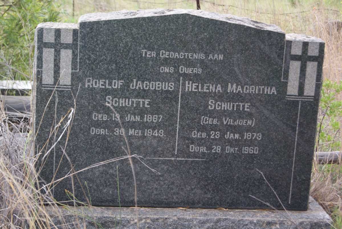 SCHUTTE Roelof Jacobus 1887-1949 &amp; Helena Magritha VILJOEN 1873-1960