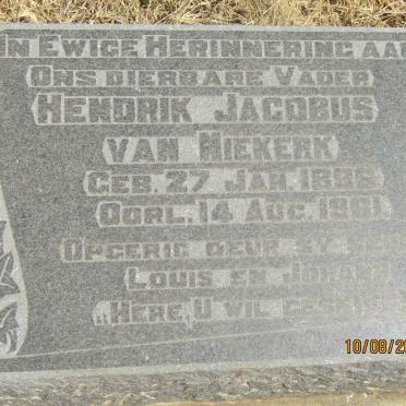 NIEKERK Hendrik Jacobus, van 1896-1961