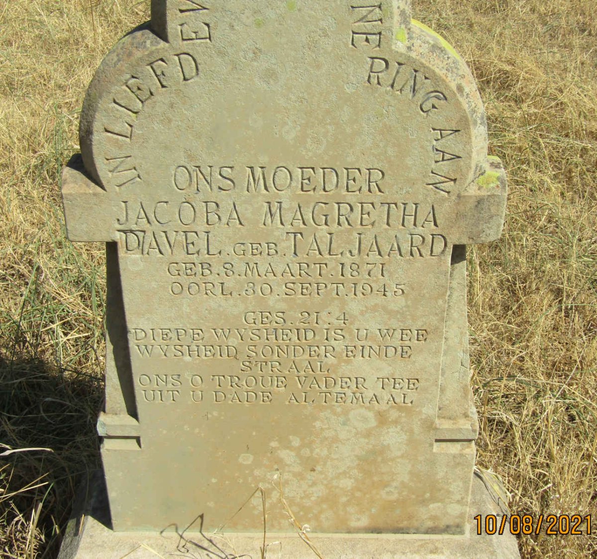 DAVEL Jacoba Magretha nee TALJAARD 1871-1945