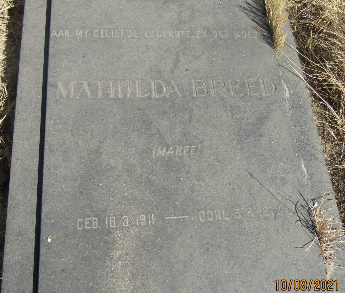 BREED Mathilda nee MAREE 1911-1972