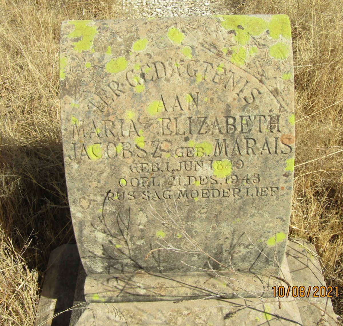 JACOBSZ Maria Elizabeth nee MARAIS 1849-1943