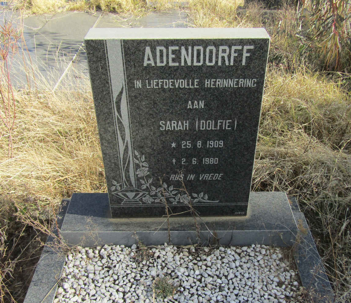 ADENDORFF Sarah 1909-1980
