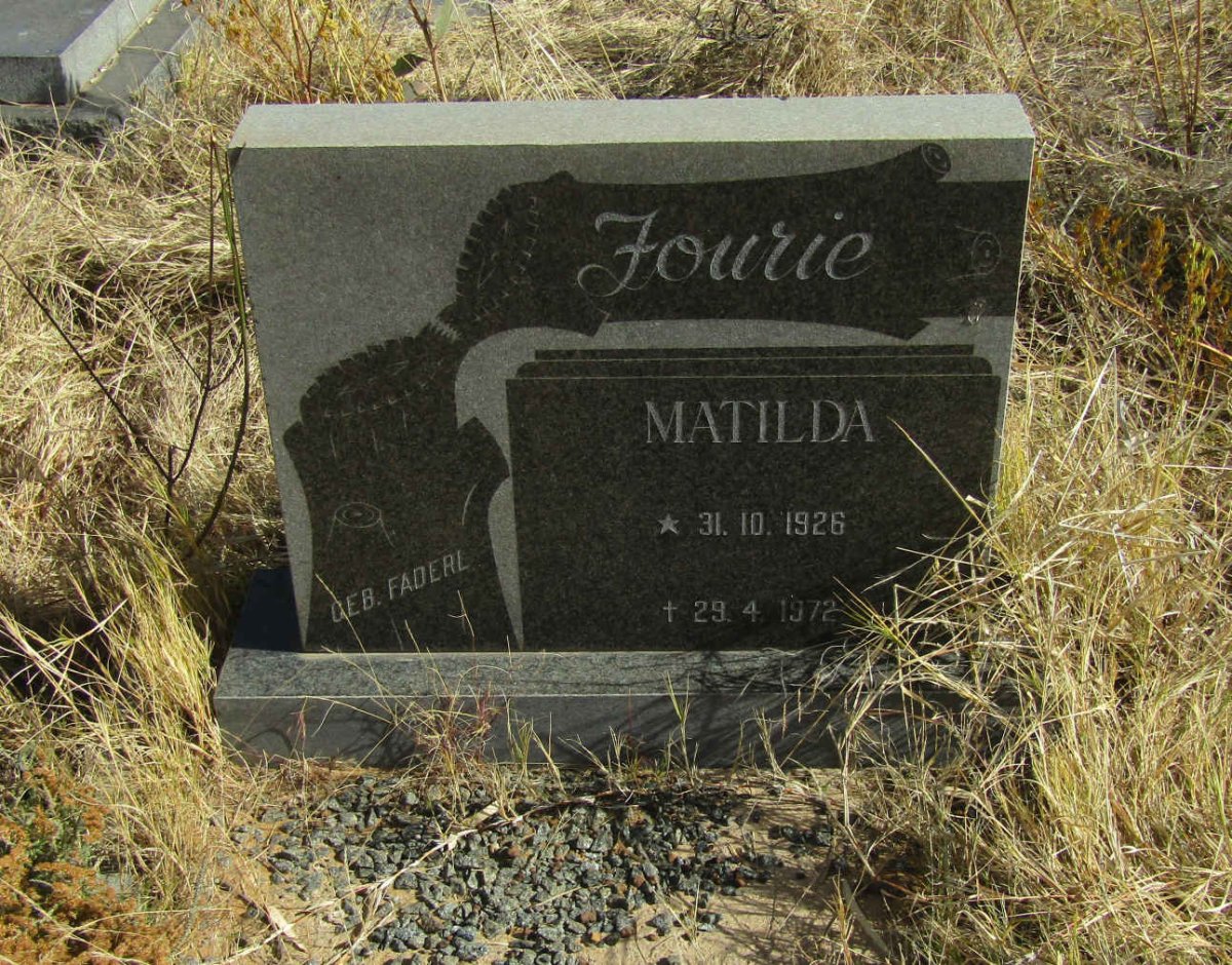 FOURIE Mathilda nee FADERL 1926-1972